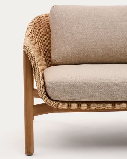 Двухместный диван Galea из тикового дерева и синтетического ротанга 170,5 см Испания La Forma