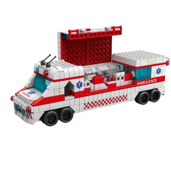 Конструктор - автобус " Пожарная помощь " 6 в 1 , 1000 деталей