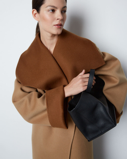 Пальто двустороннее из шерсти Берберри кэмел/бежевый