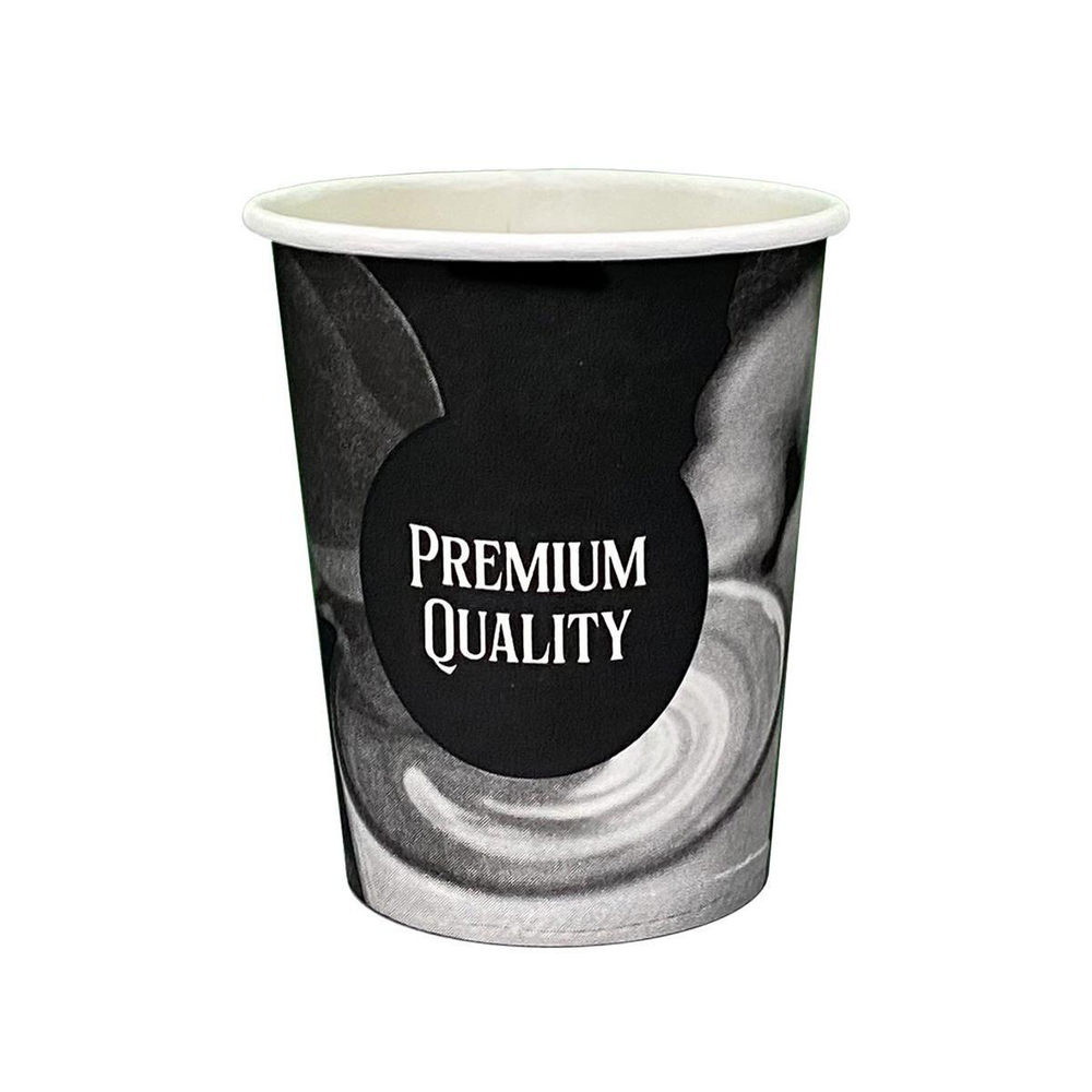 Бумажный стакан 250мл. Premium Quality черный, 1000шт/кор. Есо рак