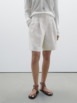 Massimo Dutti Плиссированные шорты, белый