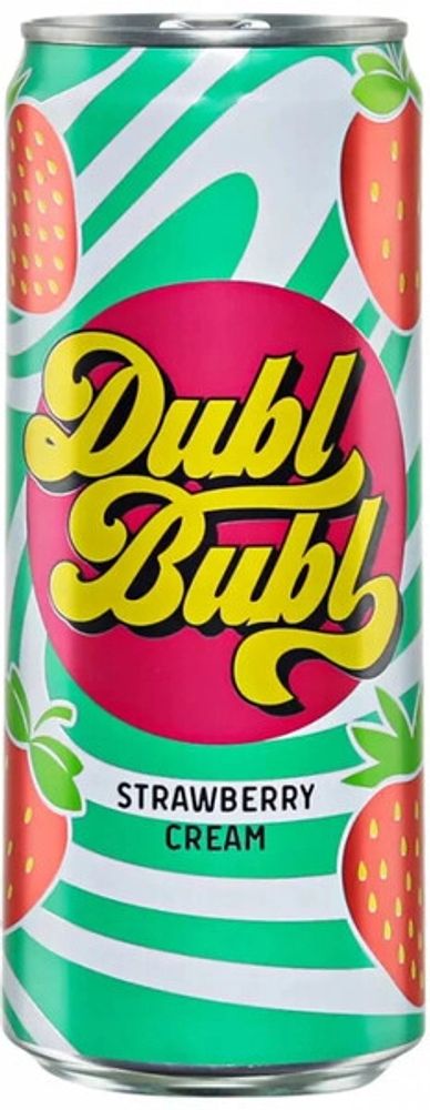 Газированный напиток Дабл Бабл Клубника со Сливками / Dubl Bubl Strawberry Cream 0.33 - банка