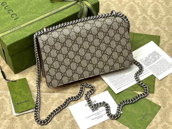 Маленькая сумка на плечо Gucci Dionysus с буквами GG бежевый