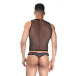 Мужской комплект 2в1: майка и тонги черный La Blinque LB15403