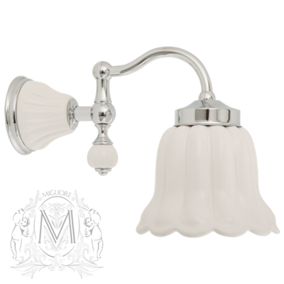 Светильник настенный, плафон керамика  Migliore Olivia ML.OLV-60.631.BI.CR хром