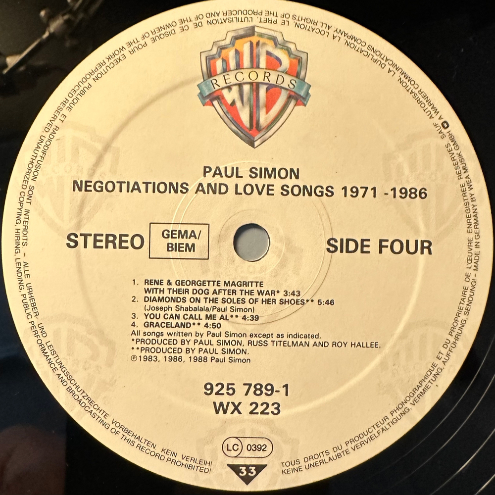 Paul Simon - Negotiations And Love Songs (1971-1986) 2LP (Германия 1988г.)