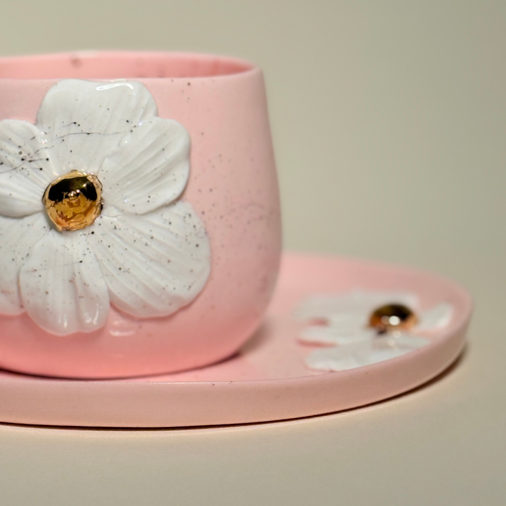 Пара "Анемоны" 220мл розовый, золото