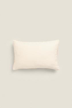 ZARA HOME ЧЕХОЛ ДЛЯ ДЕКОРАТИВНОЙ ПОДУШКИ С ВЫШИВКОЙ ИЗ РЕЛЬЕФНОЙ ТКАНИ, КРЕМОВЫЙ