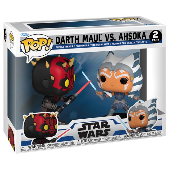 Фигурка Funko POP! Bobble Star Wars Clone Wars Maul vs. Ahsoka (Exc) 2PK 74327 / Фигурка Фанко ПОП! по мотивам вселенной "Звездные войны",  Дарт Мол против Асоки