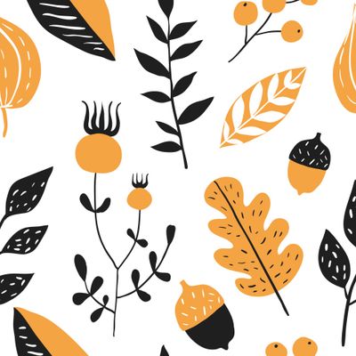 Осенний паттерн с листьями и ветками