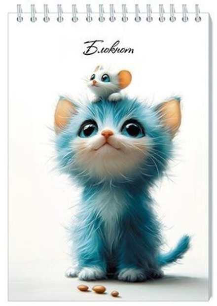 Блокнот А5 32л гребень "Котенок и мышонок" кл.