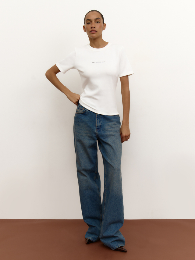 Футболка с принтом "ешь, mollis, люби"