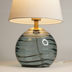 Настольная лампа Cloyd REBA T1 / выс. 45 см - латунь - синее стекло (арт.30122)