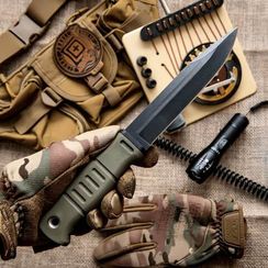 Тактический Нож туристический Витязь сталь AUS-8 разделочный Олива