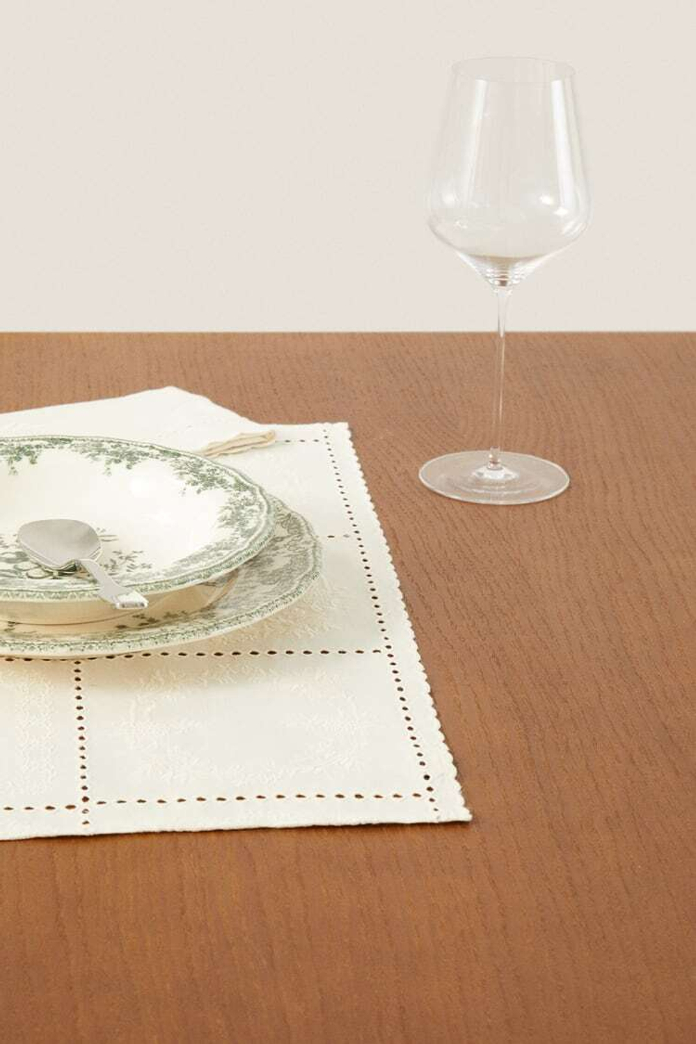 ZARA HOME САЛФЕТКА С ВЫШИВКОЙ В КЛЕТКУ (КОМПЛЕКТ ИЗ 2 ПРЕДМЕТОВ), ЭКРЮ