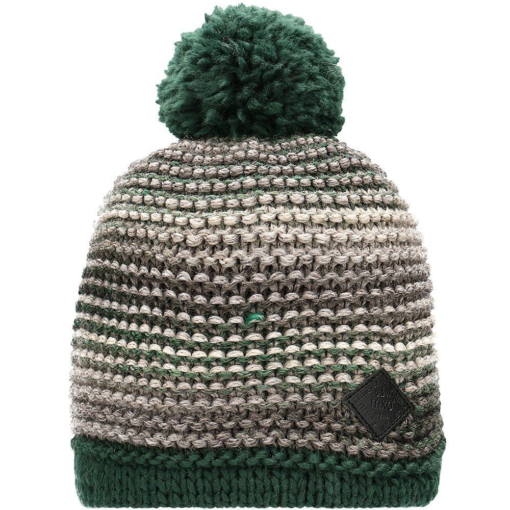Бежево-зеленая шапка на флисовой подкладке Maximo