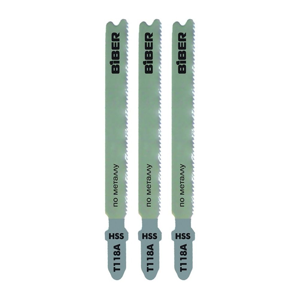 БИБЕР 85277 Набор полотен для эл. лобзика д/метал. 67/1,4 мм Т118А 3 шт(25/200)