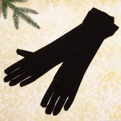 Перчатки карнавальные «Королева» удлиненные, черный