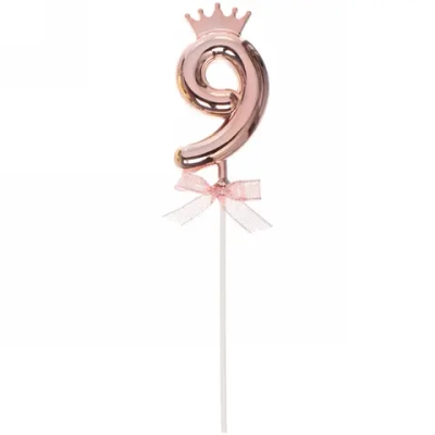 Топпер Цифра Королевский вечер «9» 22 см, микс