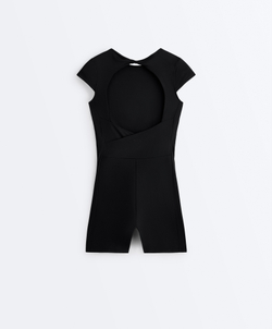 Oysho Короткий комбинезон Comfortlux с открытой спинкой, черный
