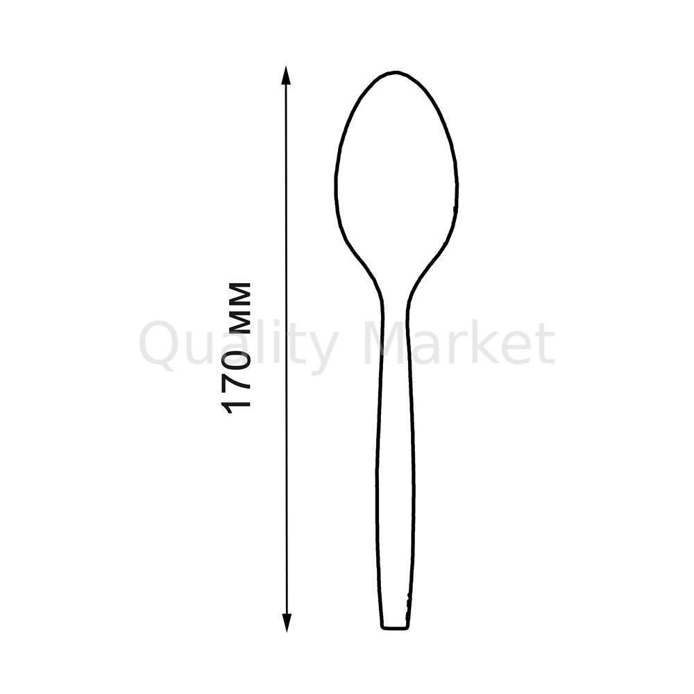 Ложка  (чёрная) 170 мм  кукурузный крахмал (50шт/2000шт)