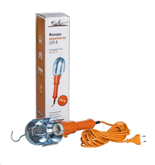 Переноска фонарь 220В 5 м (AIRLINE)