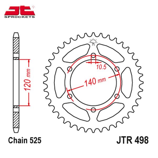 JT JTR498.38 звезда задняя (ведомая), 38 зубьев