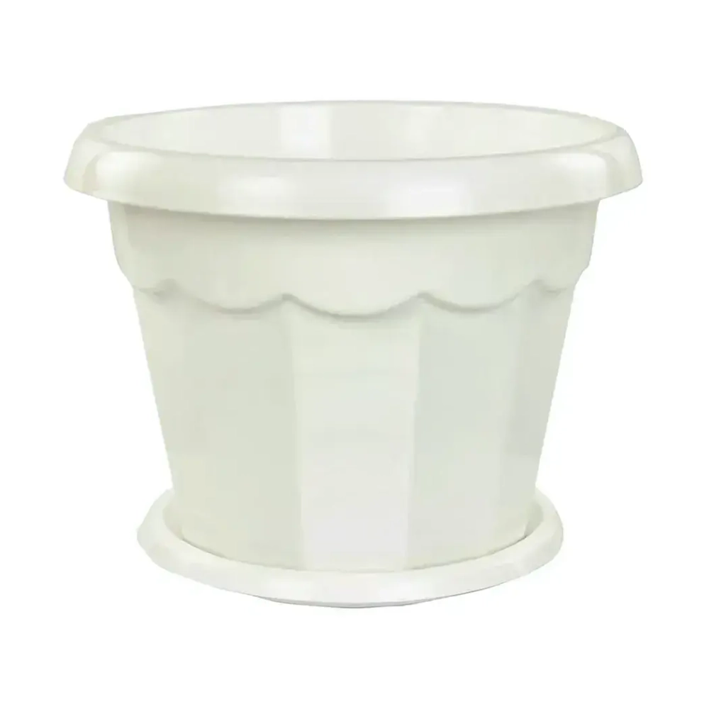 Горшок цветочный Гармония 0,7л с поддоном белый