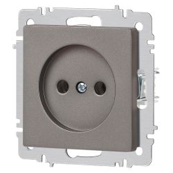 Розетка Intro Accent 6-201-09 2P 16А-250В IP20 СУ AL/CU титан | Intro