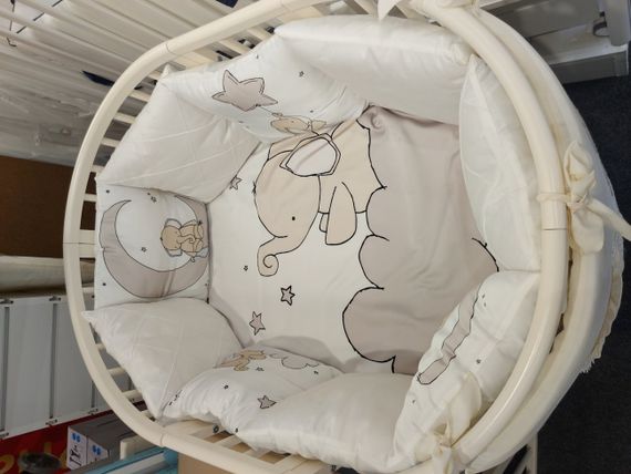 Набор в кроватку для новорожденных Lollycottons Слоники Кремовый