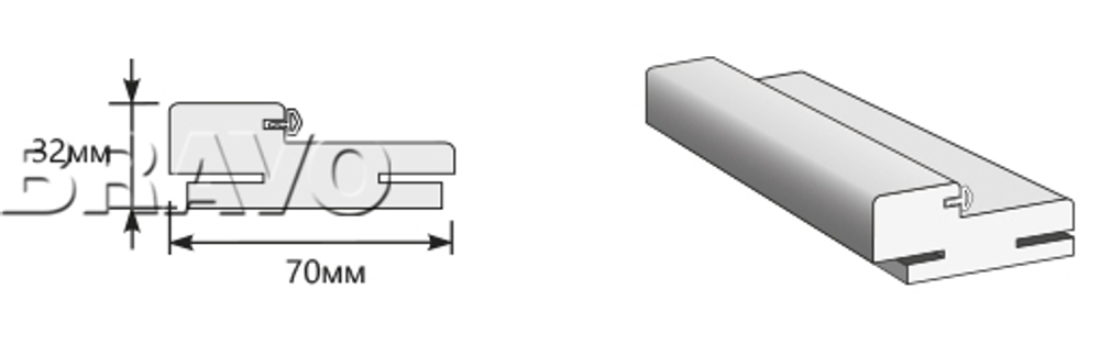 Коробка "Т" 2070*70*32 (у,п)