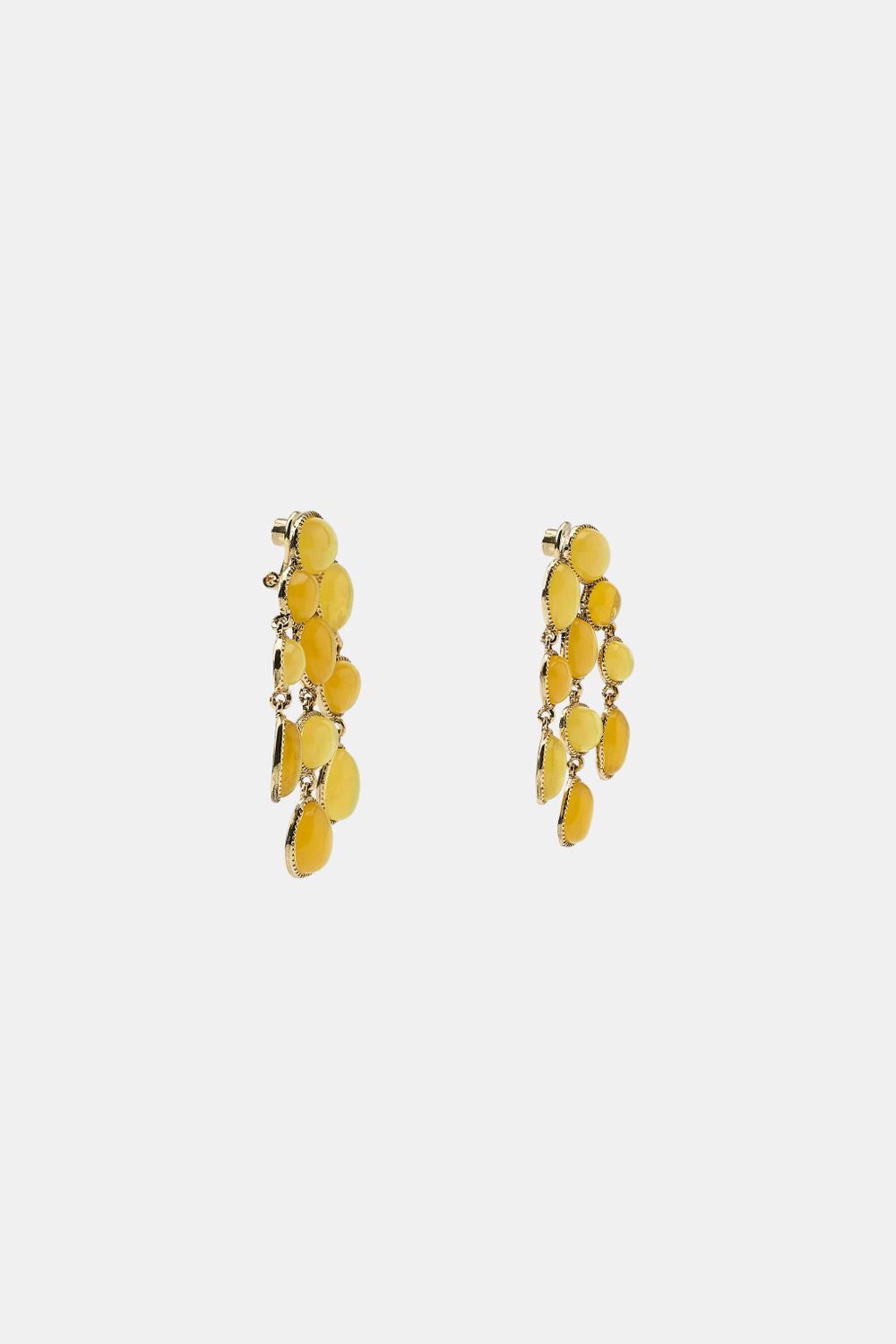 ZARA СЕРЬГИ С ДЕТАЛЯМИ ИЗ СМОЛЫ, ЖЕЛТЫЙ