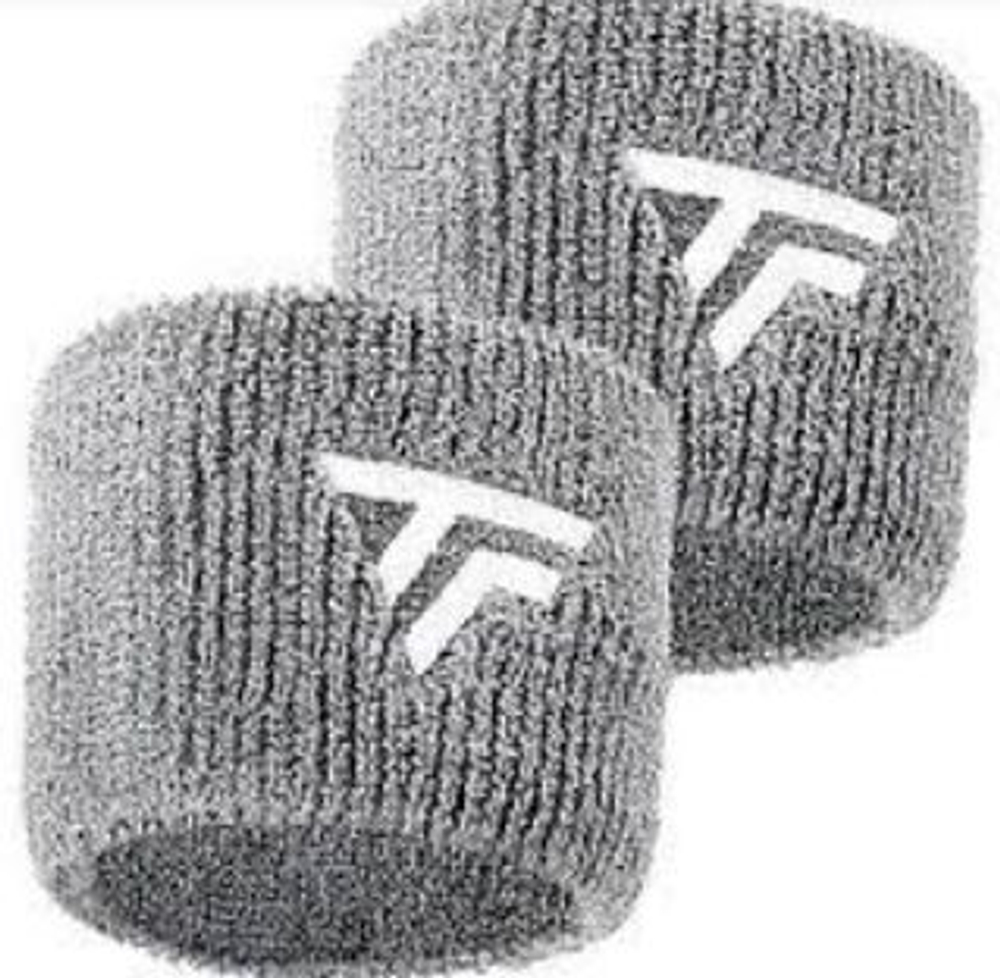 TECNIFIBRE WRISTBANDS SILVER 2023 2P (Напульсник узкий) х2