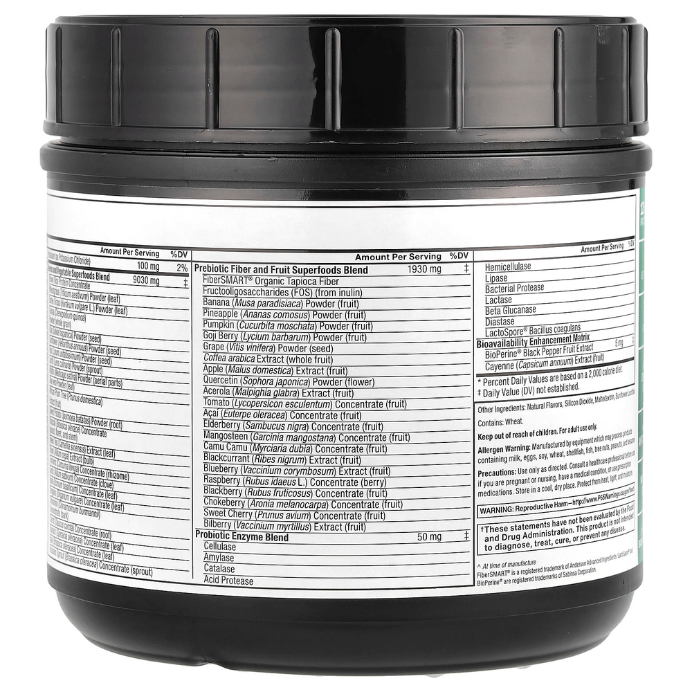 Force Factor, Smarter Greens ™, суперфуд в порошке, без добавок, 420 г (14,8 унции)