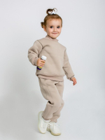 Костюм для мальчиков Футер 3х-нитка начес "Почемучка-6" КМ-836/6 р.80, Бежевый (Ивашка)
