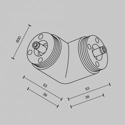 Соединитель угловой L-образный для треков накладных Maytoni  CA014CL-B