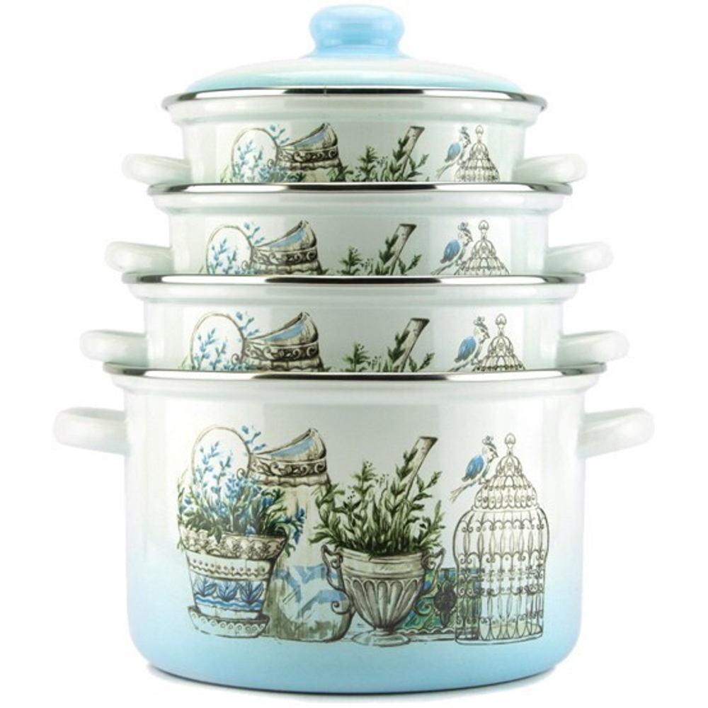 Набор эмалированной посуды 4 предмета «Прованс» (2л,3л,4л,5,5л)