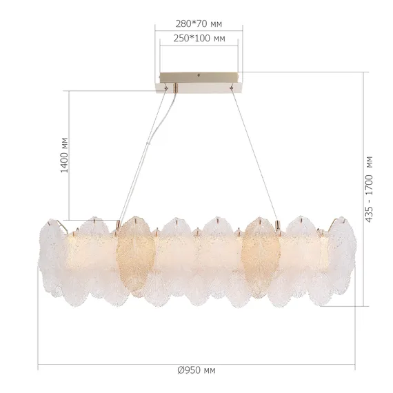 SL6135.233.01 Светильник подвесной ST-Luce золото/прозрачный, янтарный LED 1*24W 3000K LIGHTSOME