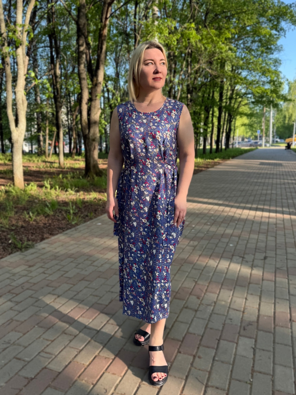 Платье женское "П31 синий Ш.Т" (п52)