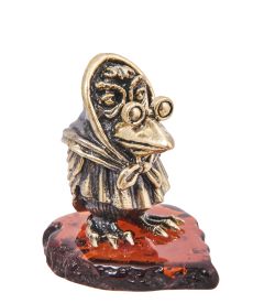 Народные промыслы AM-4127 Фигурка «Ворона Мудрая» (латунь, янтарь)