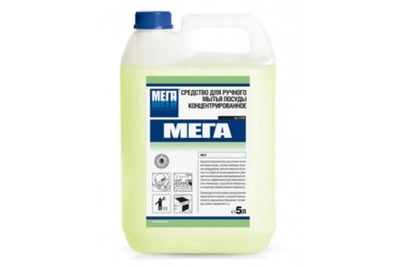 МЕГА концентрированное средство для мытья посуды, 5 л.