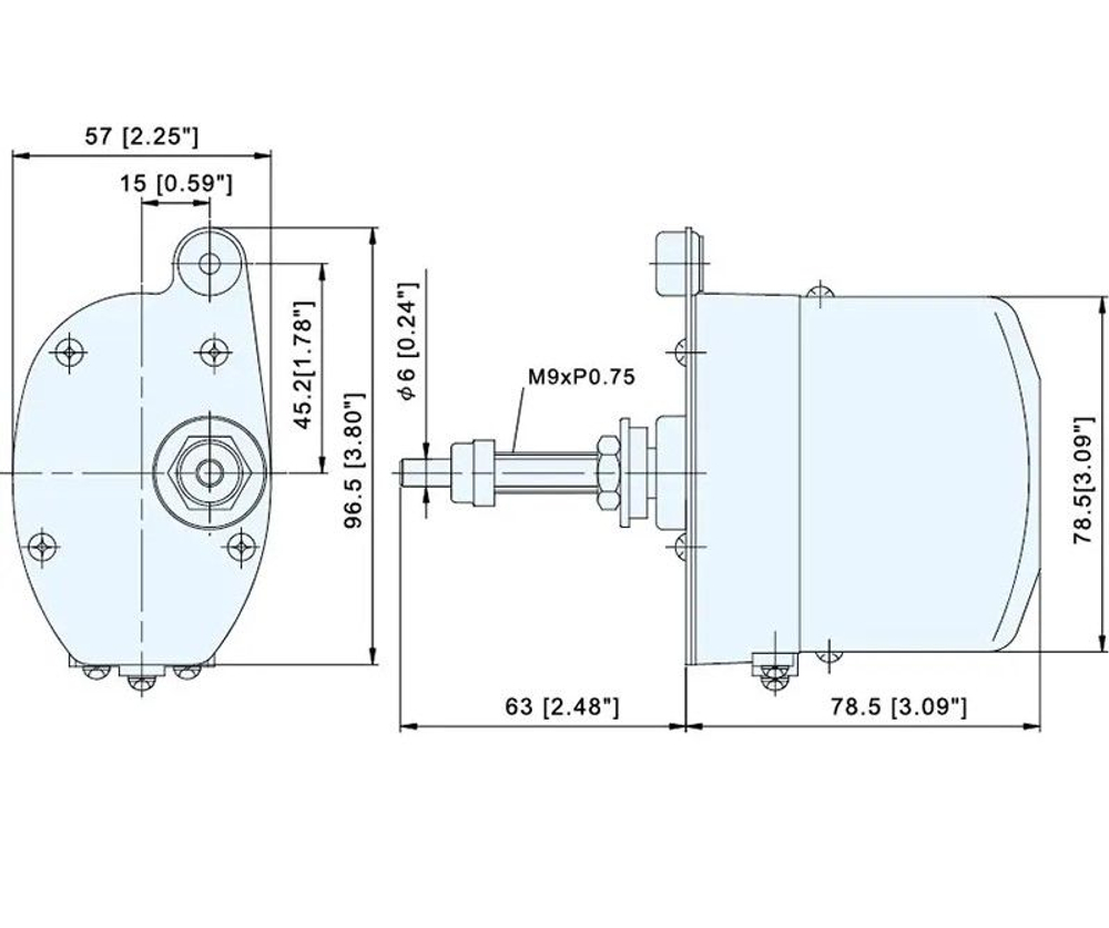 Электропривод стеклоочистителя в нерж. корпусе, 90 градусов (10014883)