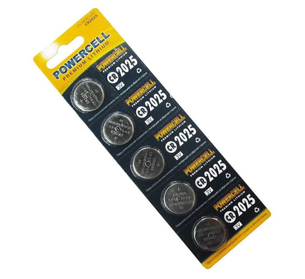 Powercell CR2025 [3В; 5003LC "таблетка"; 5шт; блист.] Батарея