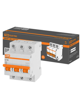 ВА47-63 3Р 16А 4,5кА х-ка С TDM Автоматический выключатель SQ0218-0019