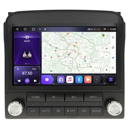 Магнитола для Toyota Land Cruiser 100, Lexus LX470 1998-2002 (климат на цветном экране) - Carmedia ZH-T1207 QLed+2K, Android 12, TS10, CarPlay, 4G SIM-слот