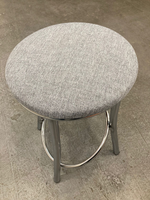 Табурет Сфера каркас хром основание круг рогожка серая
