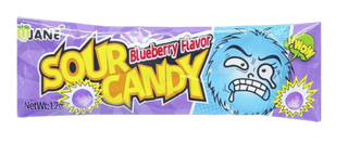 Кислые леденцы Ujane sour candies со вкусом голубики (маленькая упаковка)