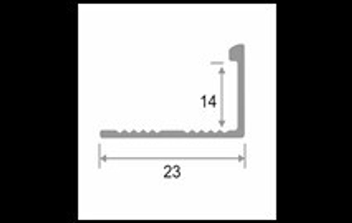 Алюминиевый Г-образный профиль ПО-Г14 серебро матовое 2700 мм