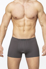 Однотонные мужские трусы-боксеры в рубчик (Размер: XL) (Цвет: темно-серый)