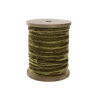 Лента вельве зелёная 1,5 см шириной, 1 метр